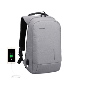 Kingsons KS3149W-LG Smart Backpack 15.6" with USB Port, Light Grey
