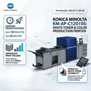 Konica Minolta KM- AP-C12010S 2400 × 3600 DPI 120 PPM White Toner and color Production Printer