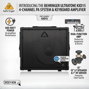Behringer KXD15 4-Channel PA System & Keyboard Amplifier