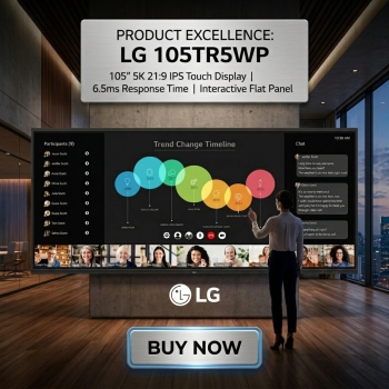 LG 105TR5WP 105'' 5K 21:9 IPS Touch Display 6.5ms Response Time Interactive Flat Panel