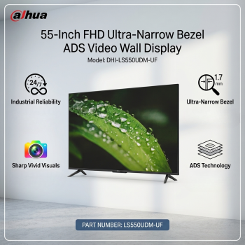 Dahua DHI-LS550UDM-UF 55 Inch FHD 1.7mm Ultra Narrow Bezel ADS Video Wall Display