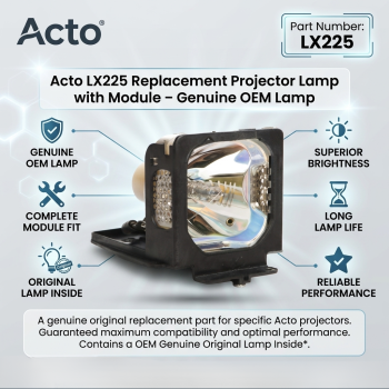Acto LX225 Replacement Projector Lamp with Module – Genuine OEM Lamp