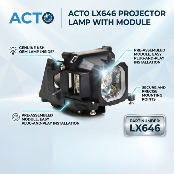 Acto LX646 Projector Lamp with Module