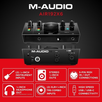 M-Audio AIR 192|6 2-In & 2-Out USB Audio & MIDI Interface