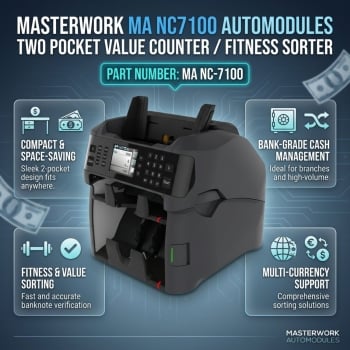 Masterwork MA NC7100 Automodules Two Pocket Value Counter / Fitness Sorter