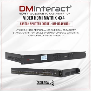 DMInteract DM-HD4V4HD 4K 60Hz 4x4 With Audio Fiber Out HDMI Matrix Switch Splitter 