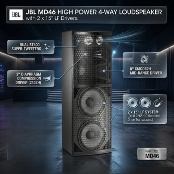 JBL MD46 High Power 4-Way Loudspeaker with 2 x 15" LF Driver