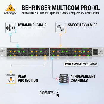 Behringer MDX4600V2 4 Channel Expander Gate Compressor Peak Limiter