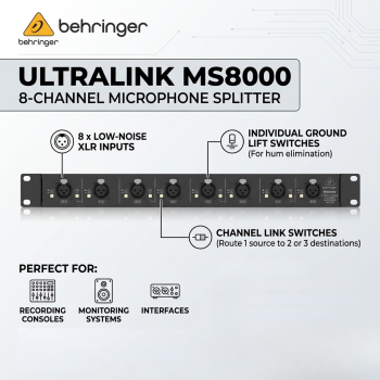 Behringer ULTRALINK MS8000 8-Channel Microphone Splitter