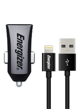 Energizer DCA2BHBK3  2.4A 2 USB Black Car Charger (Pack Of 15)