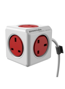 Allocacoc 7300RD/UKEXPC Power Cube Extended 3m (Red)