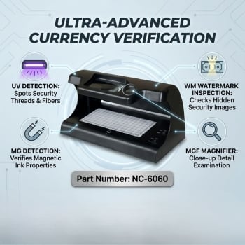 Nigachi NC-6060 UV/MG/WM/MGF Counterfeit Money Detector