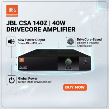 JBL CSA 140Z Single-Channel 40W 1U half Rack Powerful DriveCore Amplifier