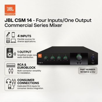JBL CSM 14 - Four Inputs/One Output Commercial Series Mixer
