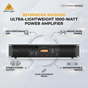 Behringer NX1000D Ultra-Lightweight 1000-Watt Power Amplifier