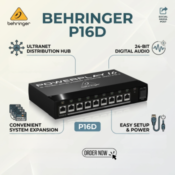 Behringer P16D 16-Channel Digital ULTRANET Distributor