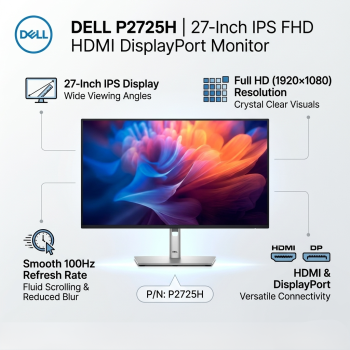 Dell P2725H 27-Inch IPS FHD HDMI DisplayPort Monitor