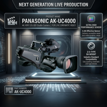Panasonic AK-UC4000 4K HDR 12G-SDI Studio Camera for Live Cinematic Video