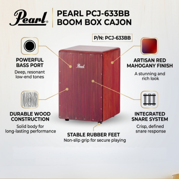 Pearl PCJ-633BB Boom Box Cajon, Artisan Red Mahogany Finish