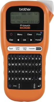 Brother PT‑E110VP Up to 12 mm Laminated Labels Industrial Handheld Label Printer 