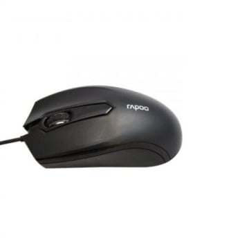 Rapoo N1010 Wired Compact Optical Mouse, Black