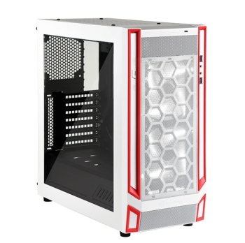 SilverStone Redline Series RL05WR-W Computer Case -White with Red Trim and Window