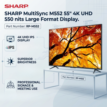 Sharp MultiSync M552 55" 4K UHD 550 nits LCD Large Format Display
