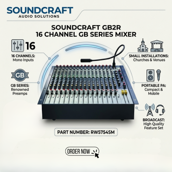 Soundcraft GB2R 16 Channel GB Series Console Rack Mountable Audio Mixer