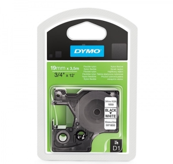 Dymo S0718050 Flexible Nylon Tape 19mm x 3,5m Black on White