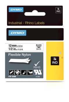 Dymo S0718100 - 12mm Yellow Flexible Nylon Rhino Tape