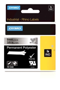 Dymo S0718170 - 9mm Metalised Permanent Polyester Rhino Tape