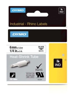 Dymo Rhino S0718260 6mm White Heat Shrink Tubing