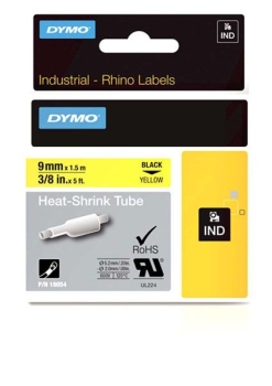 Dymo Rhino S0718290 9mm Yellow Heat Shrink Tubing