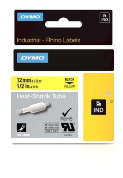 Dymo Rhino S0718310 12mm Yellow Heat Shrink Tubing