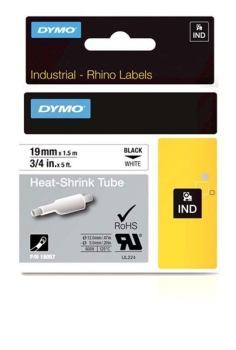 Dymo Rhino S0718330 19mm White Heat Shrink Tubing
