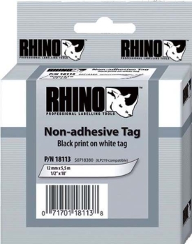 Dymo Rhino S0718410 9mm Yellow Non Adhesive Tag
