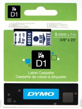 Dymo S0720690 D1 Tape 9mm Blue on White