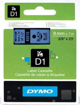 Dymo S0720710 D1 Tape 9mm Black on Blue