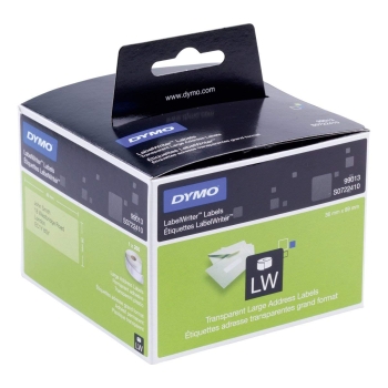 Dymo S0722410 Transparent Large Address Labels 89mm x 36mm