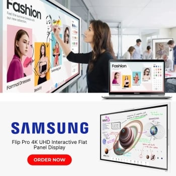 Samsung WM65B Flip Pro 65” 4K Interactive Touchscreen Display – Multi-Touch Digital Whiteboard