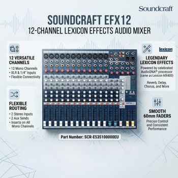 Soundcraft EFX12 Channel Lexicon Effects Audio Mixers