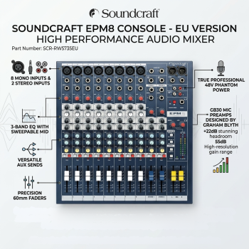Soundcraft EPM8 Console EU Version High Performance Audio Mixers