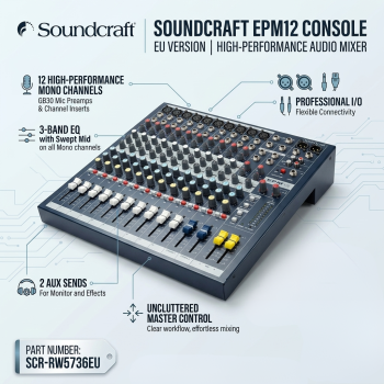Soundcraft EPM12 Console EU Version High Performance Audio Mixers