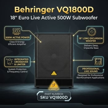 Behringer VQ1800D 18" Euro Live Active 500W Subwoofer