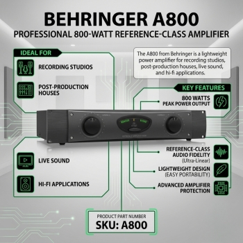 Behringer A800 Professional 800-Watt Reference-Class Amplifier