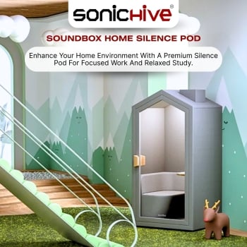 SonicHive Home Pod Solo 1‑Seater Smart Acoustic Pod – 30dB Sound Insulation, Ambient Lighting Workspace