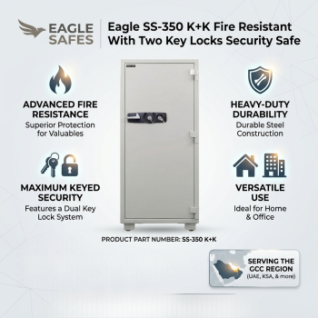 Eagle SS-350 385L Fire Resistant 2 Keylock Safe With 1 Drawer & 3 Shelf