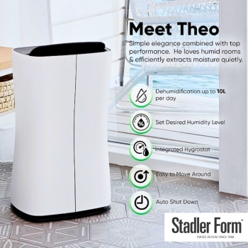 Stadler Form Theo 2.1-litre Water Tank 1-7 Hours Working Room Size Up-to 40 m² 10-liter Dehumidifier