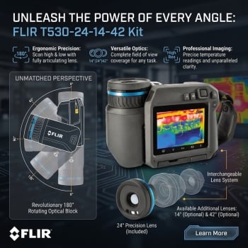 FLIR T530-24-14-42 Professional Thermal Imaging Camera with 24°, 14° & 42° Lens