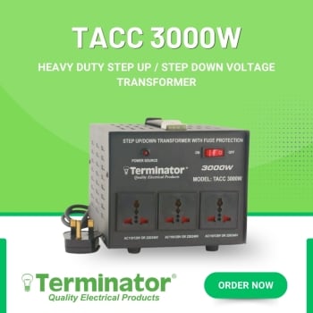 Terminator TACC 3000W AC Power Converter – Heavy Duty Step Up / Step Down Voltage Transformer 110V / 220V